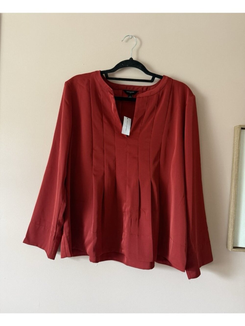 Banana Republic Pleated Swing Top Embers Casual Chic Careerwear Modest NWT L